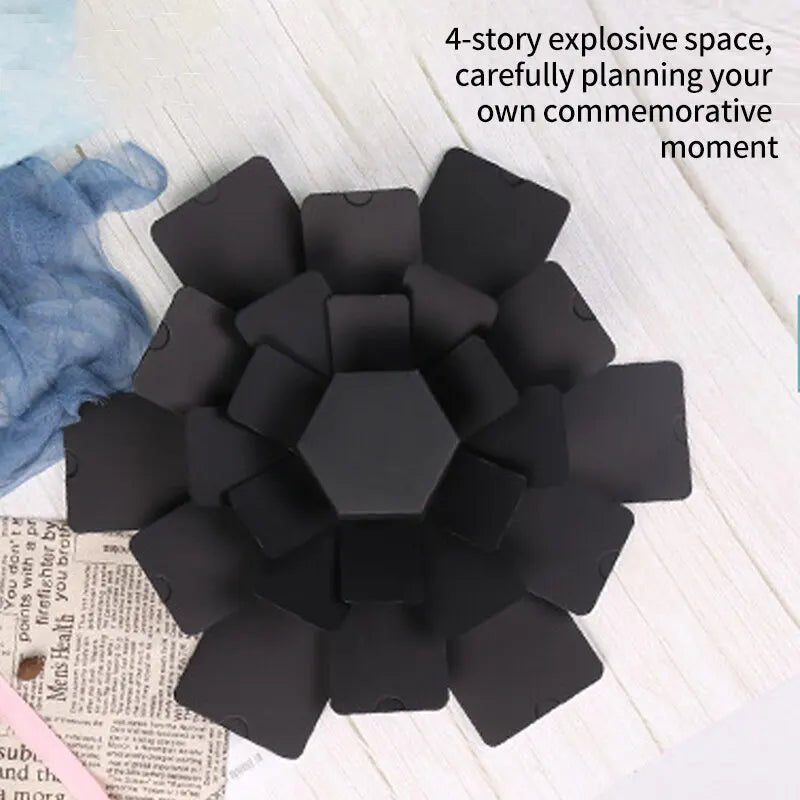 Cat Shop Boys - 1 DIY Black Explosion Box, Photo Album Scrapbook Handmade Folding Album Memory Box Birthday VALENTINE'S Day Proposal Anniversary