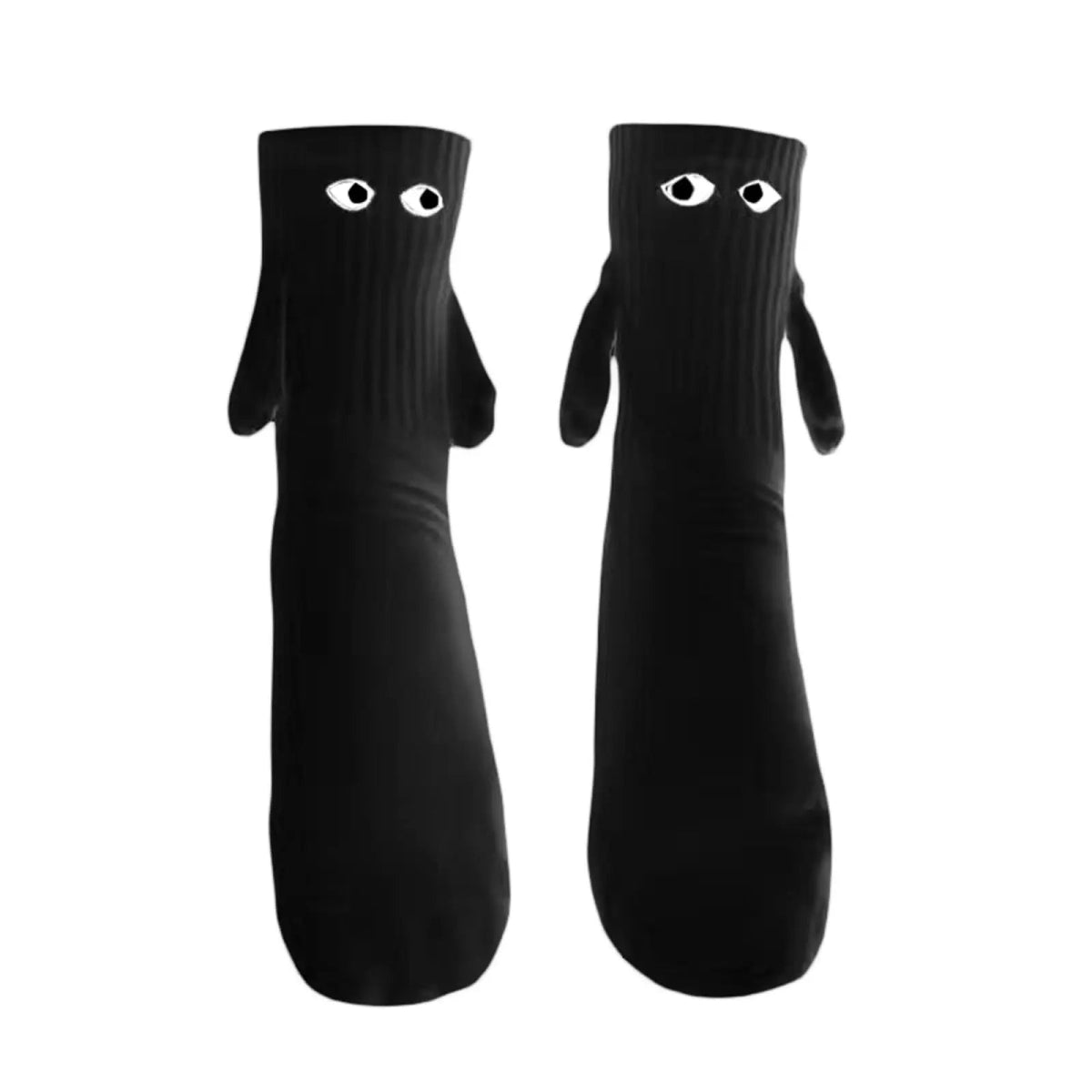 Cat Shop Boys - 1 Pair Couple Socks Funny Magnetic Hand In Hand A Lifetime Halloween Socks Embroidery Black White Cartoon Eyes Couples Socks