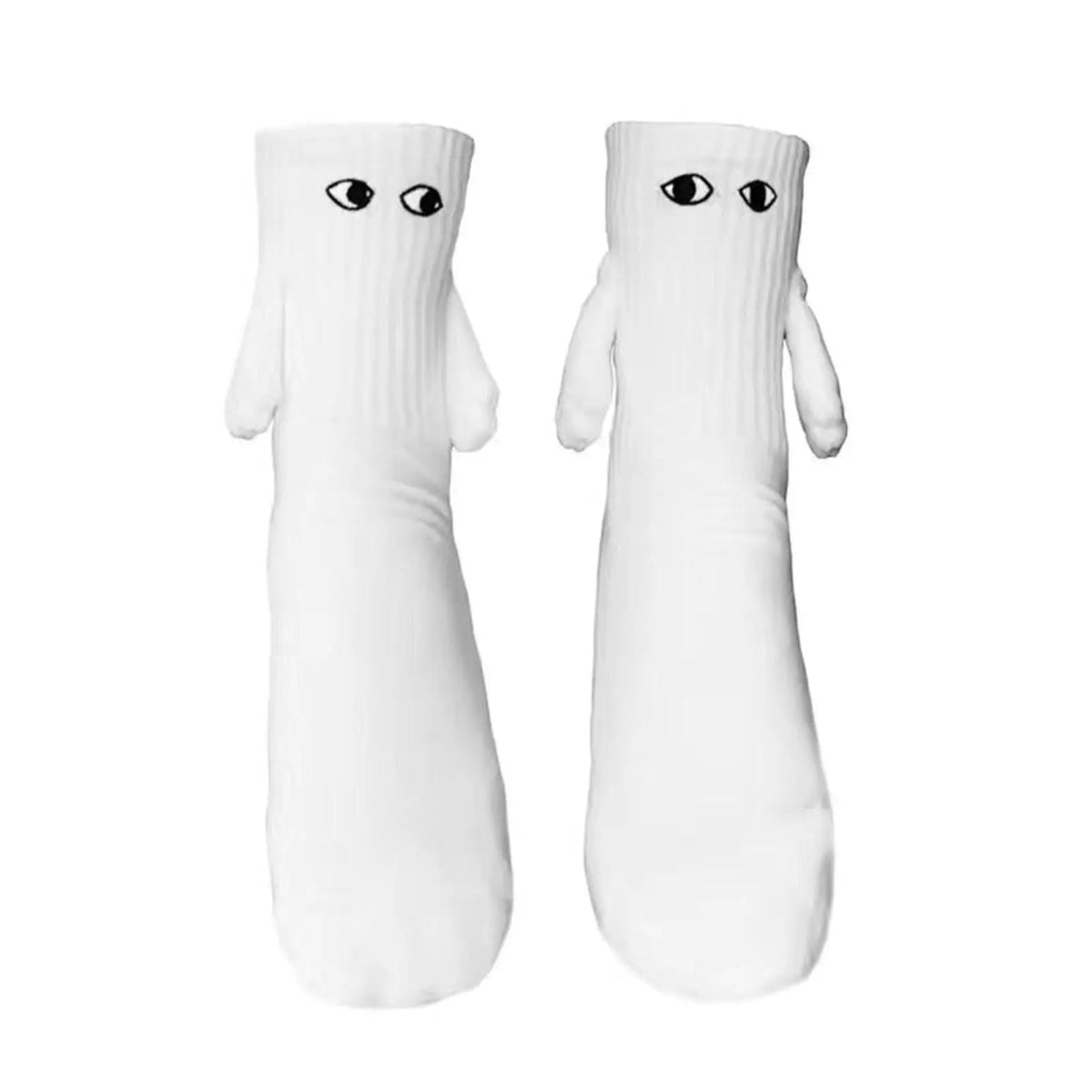 Cat Shop Boys - 1 Pair Couple Socks Funny Magnetic Hand In Hand A Lifetime Halloween Socks Embroidery Black White Cartoon Eyes Couples Socks