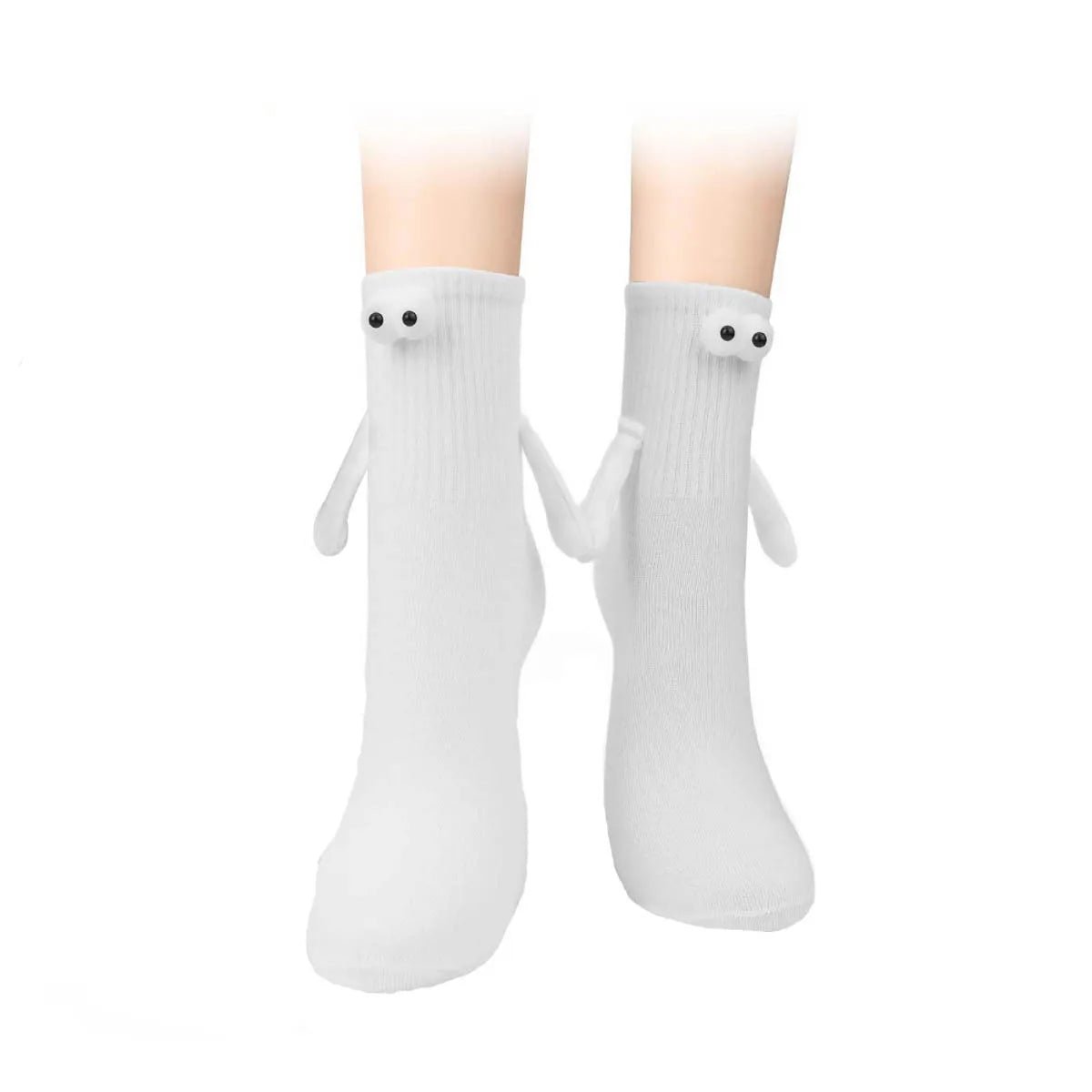 Cat Shop Boys - 1 Pair Fashion Woman Socks Funny Creative Magnetic Attraction Hands Black White Cartoon Eyes Couples Socks Kawaii White Socks