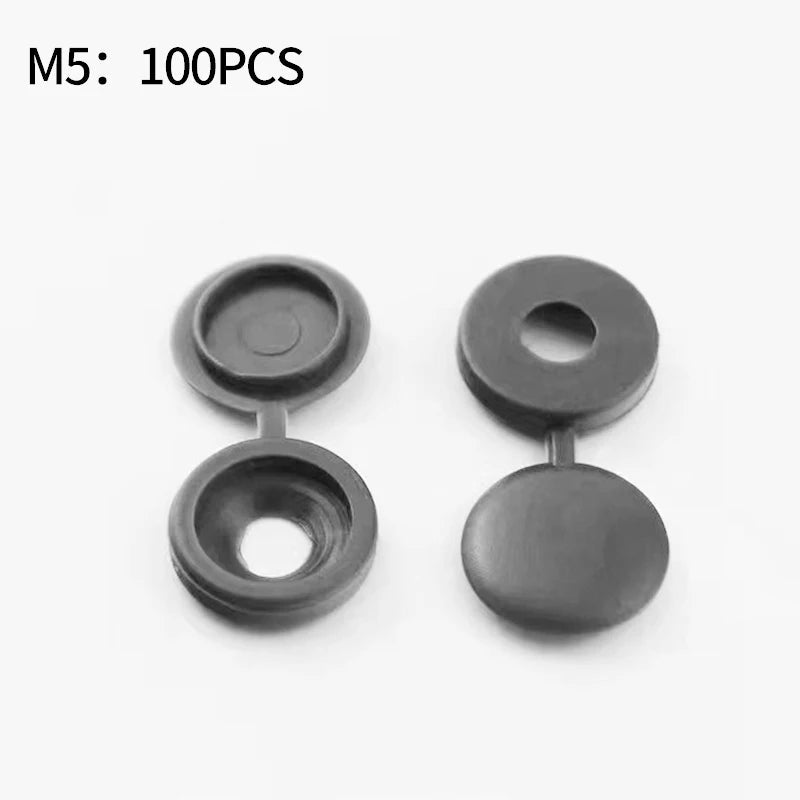 Cat Shop Boys - 100Pcs Hinged Plastic Screw Cap Cover Nuts Fold Snap Protective Cap Button Screw Wood Furniture Decorative Nuts Bolts Hardware