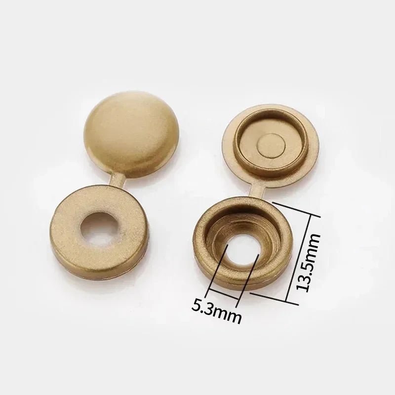 Cat Shop Boys - 100Pcs Hinged Plastic Screw Cap Cover Nuts Fold Snap Protective Cap Button Screw Wood Furniture Decorative Nuts Bolts Hardware