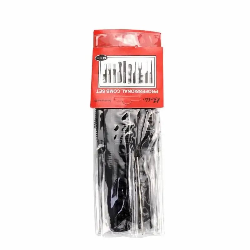 Cat Shop Boys - 10Pcs Hair Comb Hairdresser Brush Black Plastic Hairbrush Hair Styling Tail Comb Mini Salon Hair Tools