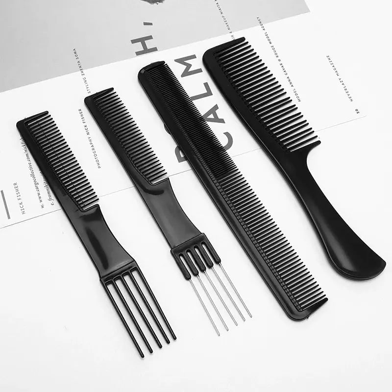 Cat Shop Boys - 10Pcs Hair Comb Hairdresser Brush Black Plastic Hairbrush Hair Styling Tail Comb Mini Salon Hair Tools