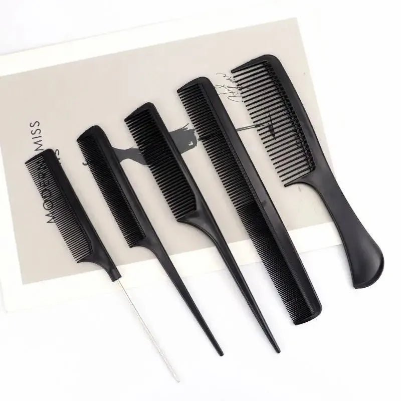 Cat Shop Boys - 10Pcs Hair Comb Hairdresser Brush Black Plastic Hairbrush Hair Styling Tail Comb Mini Salon Hair Tools