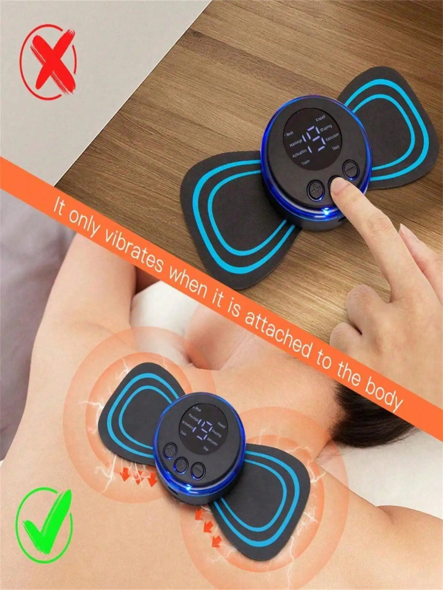 Cat Shop Boys - 10pcs Rechargeable Portable Mini Electric Neck Massager,Neck Massage Stimulator Sticker Therapy Device,Healthy Therapy Equipment