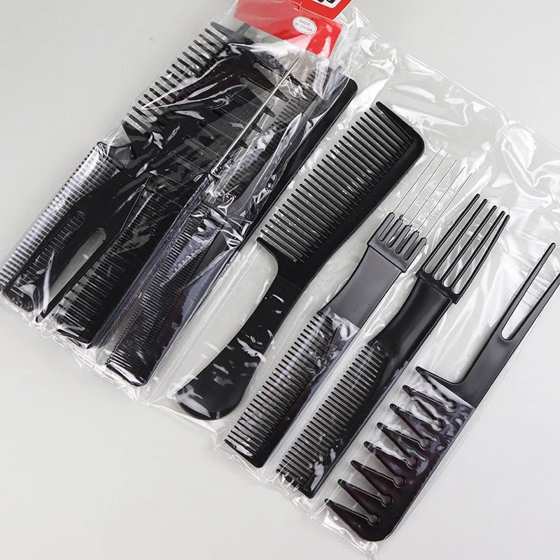 Cat Shop Boys - 10pcs/set black hair comb set with 10 different designs multifunctional anti - static hair care comb set