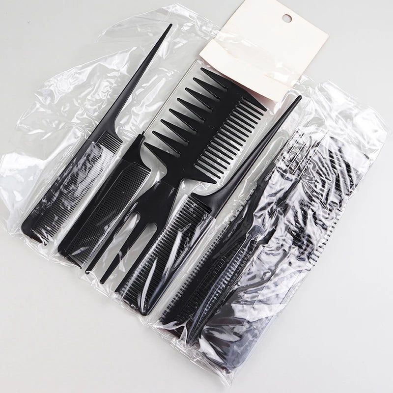 Cat Shop Boys - 10pcs/set black hair comb set with 10 different designs multifunctional anti - static hair care comb set