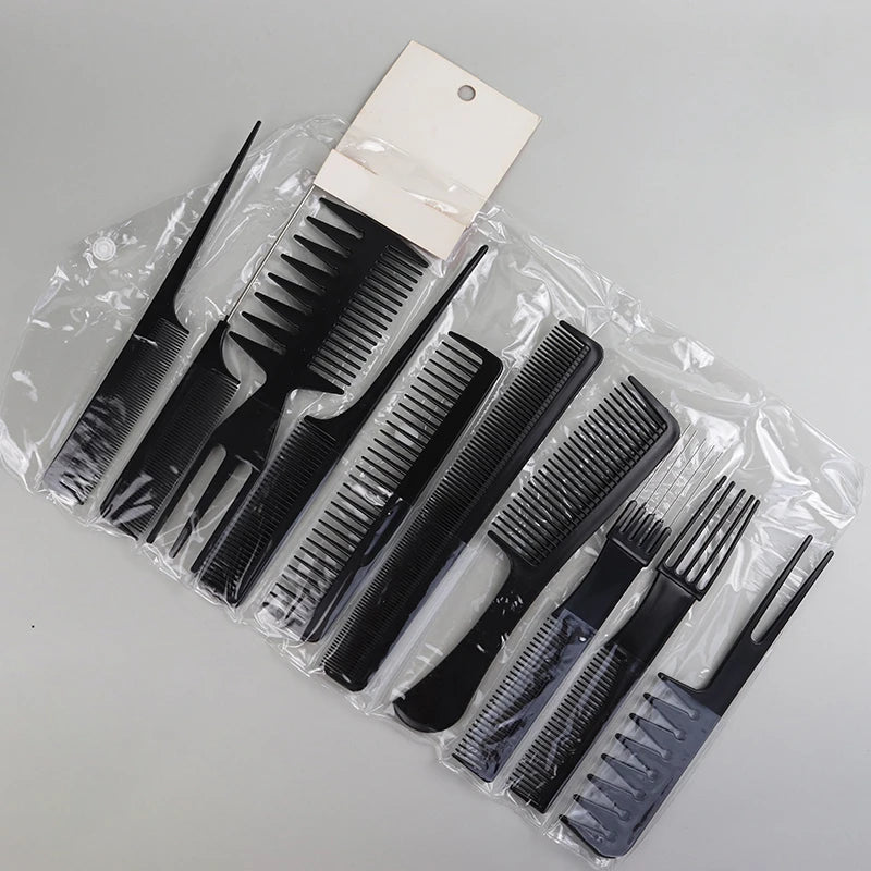 Cat Shop Boys - 10pcs/set black hair comb set with 10 different designs multifunctional anti - static hair care comb set