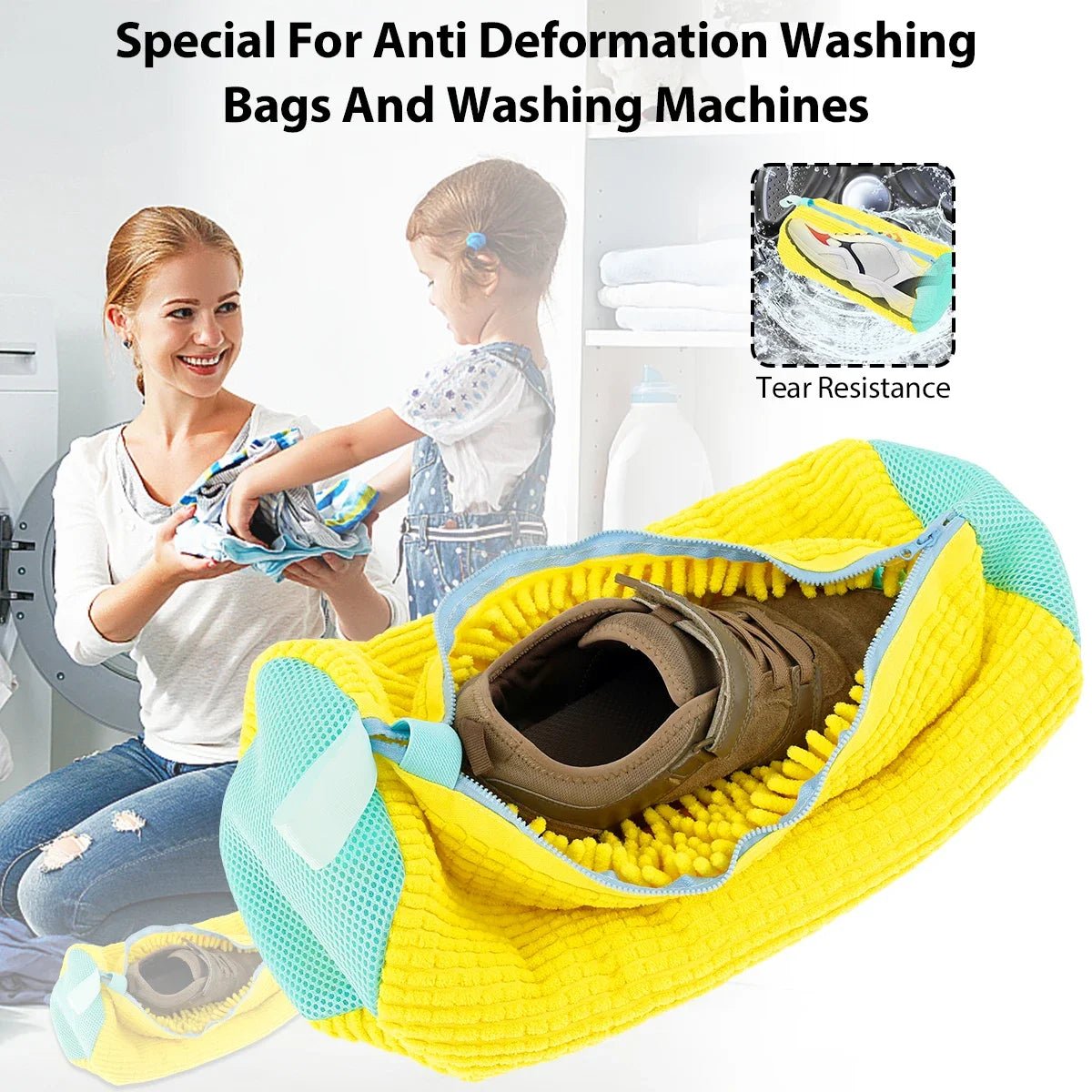 Cat Shop Boys - 1/2PCS Wash Bag Padded Net Laundry Shoes Protector Household Machine Washing Shoes Bags Friendly Laundry Bag Drying Bags