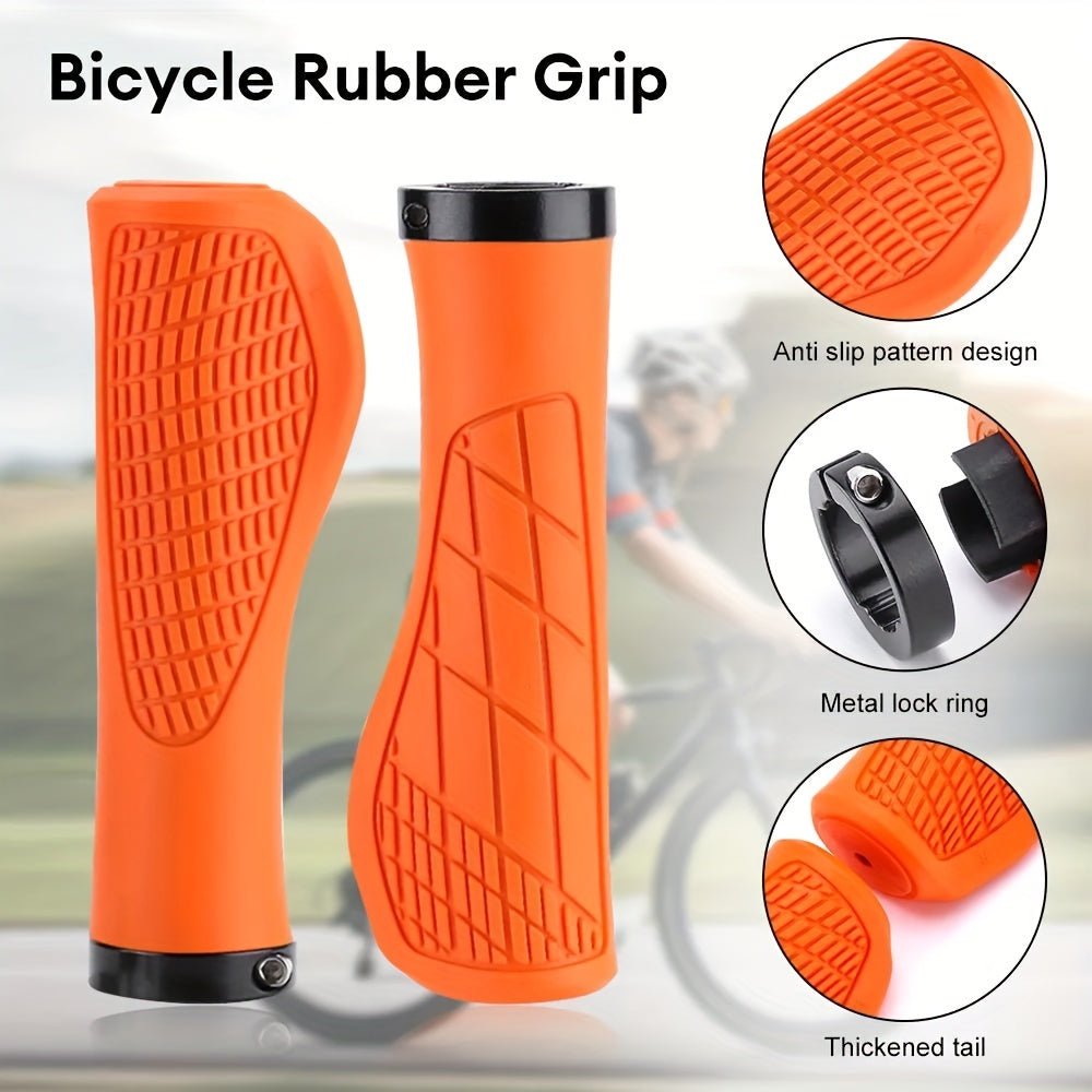 Cat Shop Boys - 1Pair Mountain Bike Handlebar Grips, Anti - skid Comfortable Lockable Bicycle Grips, Soft Rubber MTB Bike Grips, Cycling Bike Parts