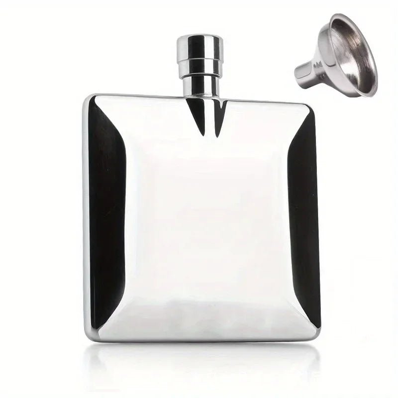 Cat Shop Boys - 1Pc 100ml / 4Oz Flat Vodka Hip Flask Stainless Steel Portable Camping Flagons Liquor Whiskey Bottle Men Gift