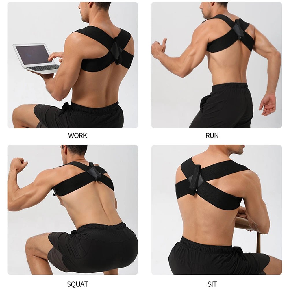 Cat Shop Boys - 1PC Adjustable Back Shoulder Posture Corrector Belt, Clavicle Spine Support Reshape Your Body, Home Sport Upper Back Neck Brace