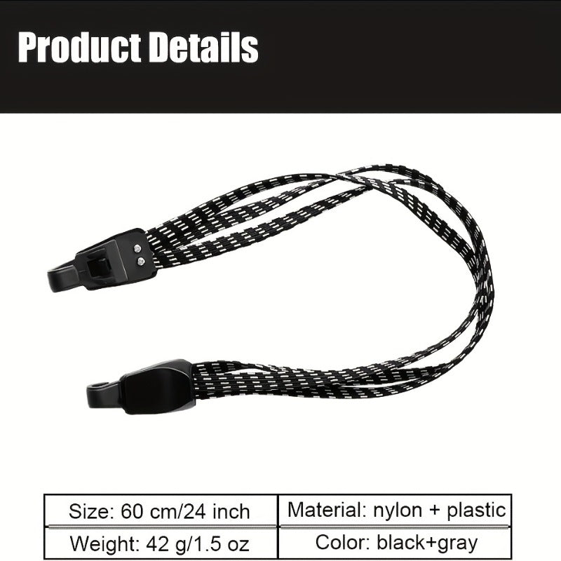 Cat Shop Boys - 1pc Bike Bungee Cords, 3 - In - 1 Strap Rope Elastic With Two Plastic Hoods, Expandable Bungee Rope With Hooks