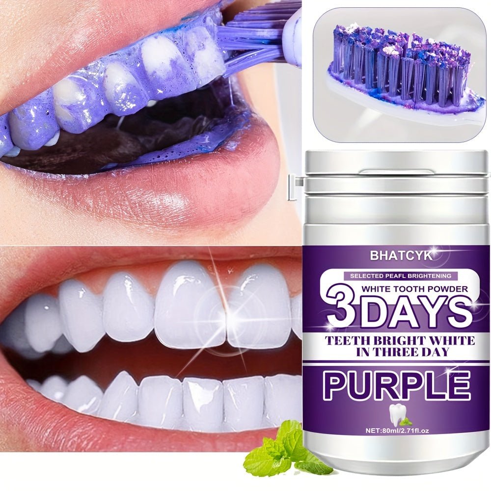 Cat Shop Boys - 1pc Purple Teeth Cleaning Powder, Teeth Polishing Tooth Deep Cleaning Powder,Tooth Cleaning Powder For Daily Life