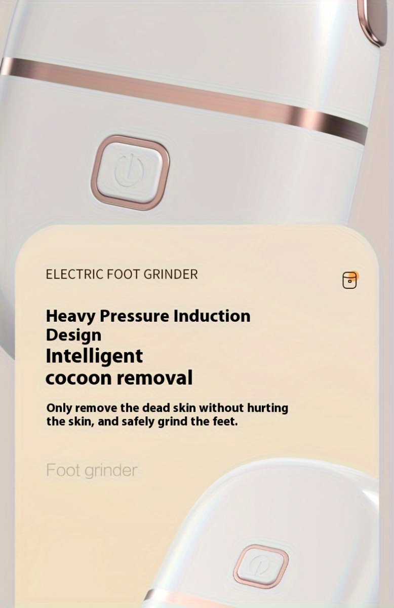 Cat Shop Boys - 1pc Rechargeable Electric Foot Grinder - Portable and Easy - to - Use Device with Three Replaceable Grinding Heads, Thickness Grinding Heads for Thick Leather Polishing, USB Charging, Cracked and Dry Skin Care for Smooth Feet