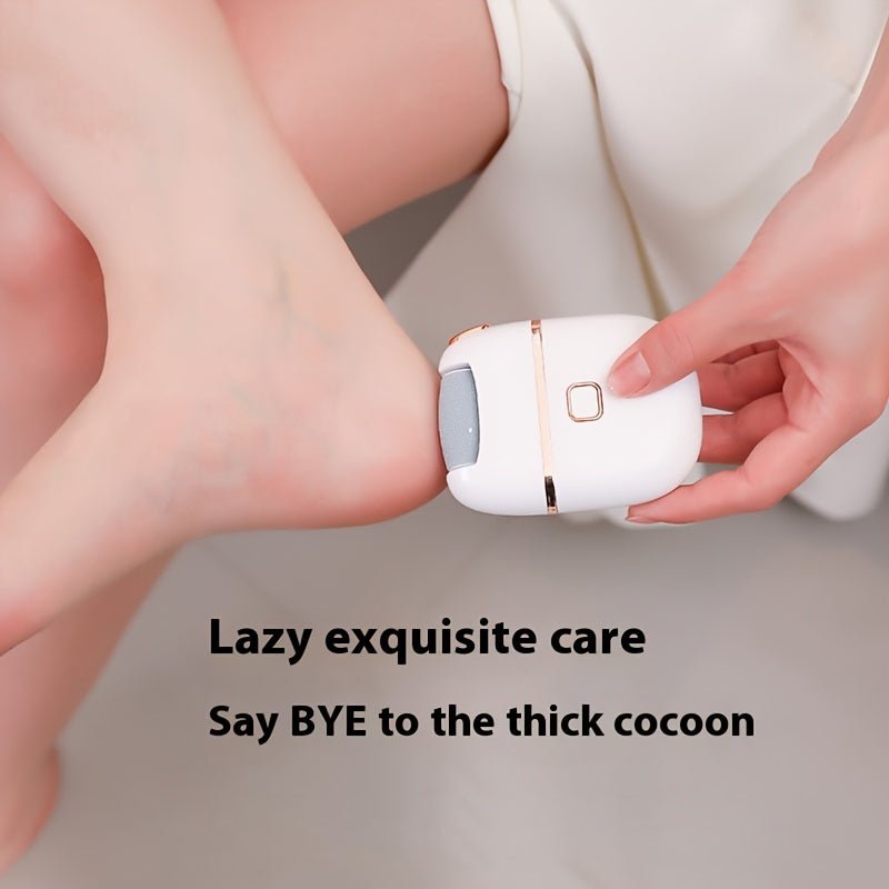 Cat Shop Boys - 1pc Rechargeable Electric Foot Grinder - Portable and Easy - to - Use Device with Three Replaceable Grinding Heads, Thickness Grinding Heads for Thick Leather Polishing, USB Charging, Cracked and Dry Skin Care for Smooth Feet