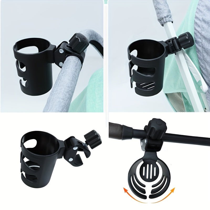 Cat Shop Boys - 1pc Rotatable Black Bottle & Cup Holder - Durable PP Material, Secure Clamp Design for Bicycles & Carts, Ideal for Outdoor Sports Hydration