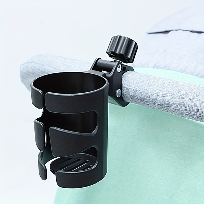 Cat Shop Boys - 1pc Rotatable Black Bottle & Cup Holder - Durable PP Material, Secure Clamp Design for Bicycles & Carts, Ideal for Outdoor Sports Hydration