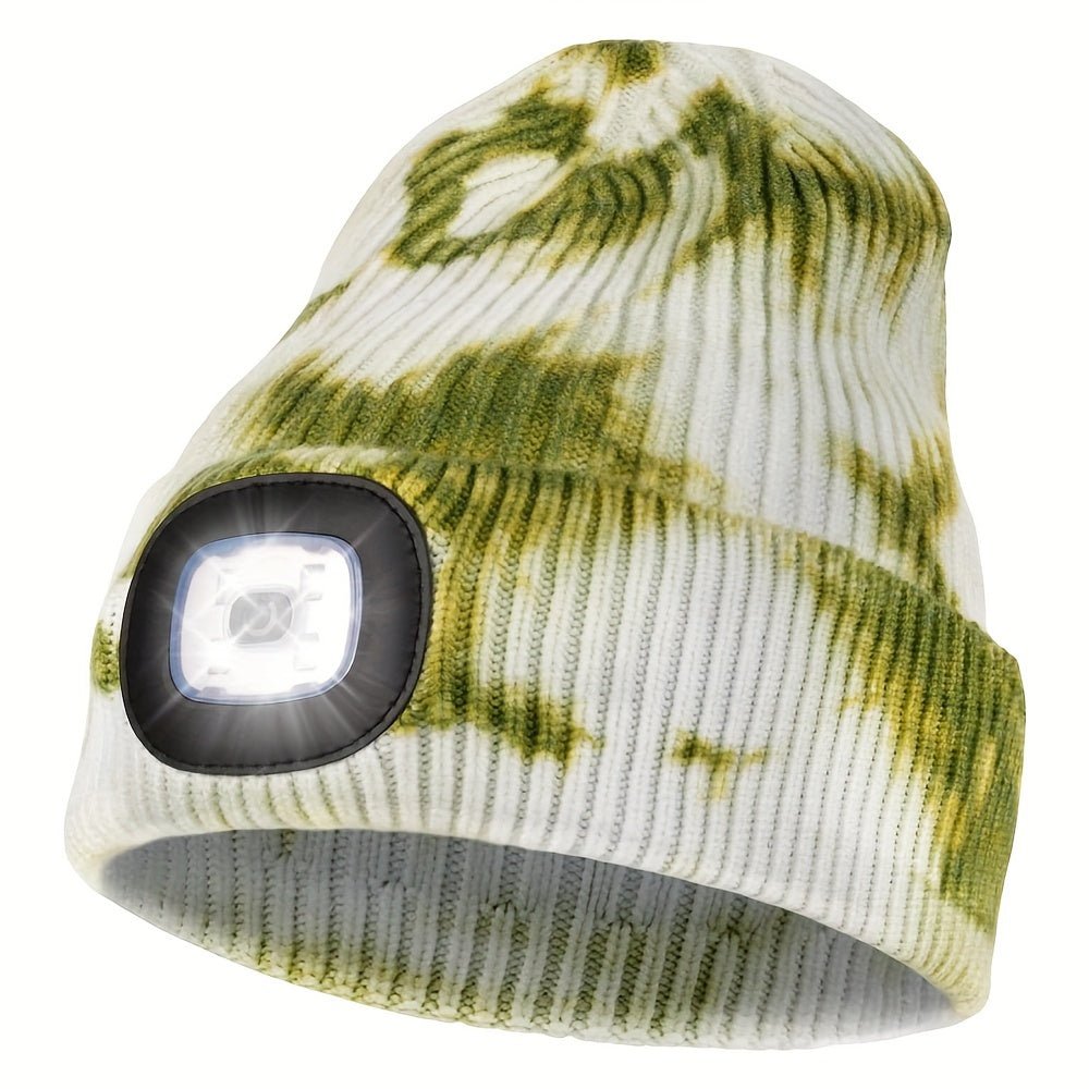 Cat Shop Boys - 1pc USB Rechargeable LED Beanie Hat With 4 Lights - Unisex Knitted Cap For Hiking, Biking, Camping, Walking, And Running - Perfect Gift For Men And Women