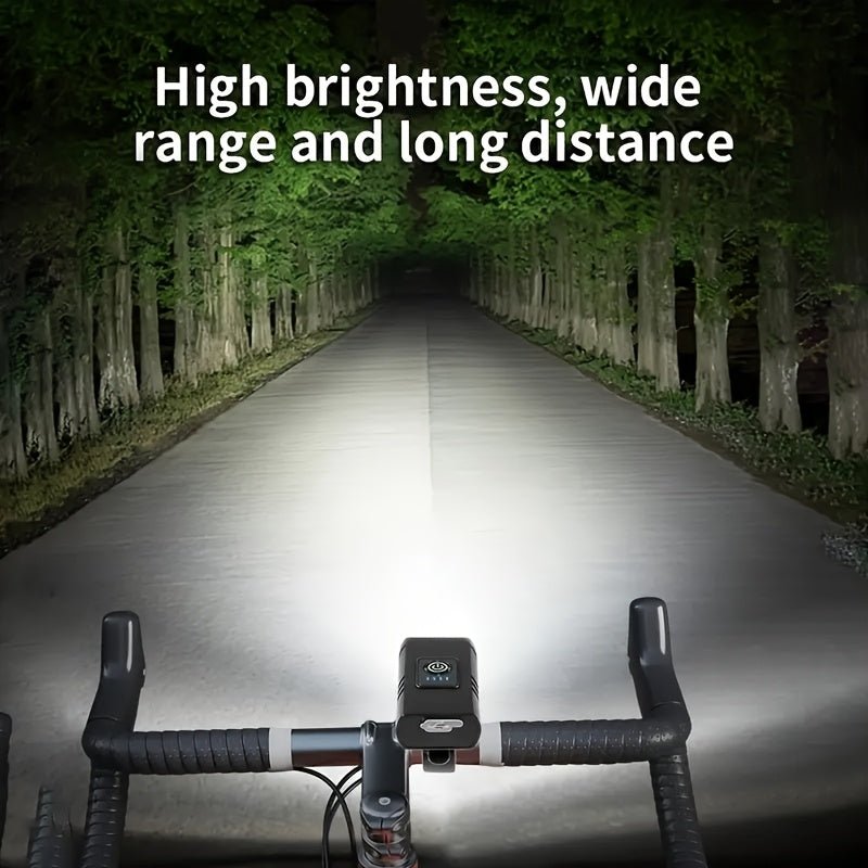 Cat Shop Boys - 1pc USB Rechargeable LED Bike Light With Power Indicator, High - Intensity Bicycle Headlight, Compact & Fast Charging Cycling Light