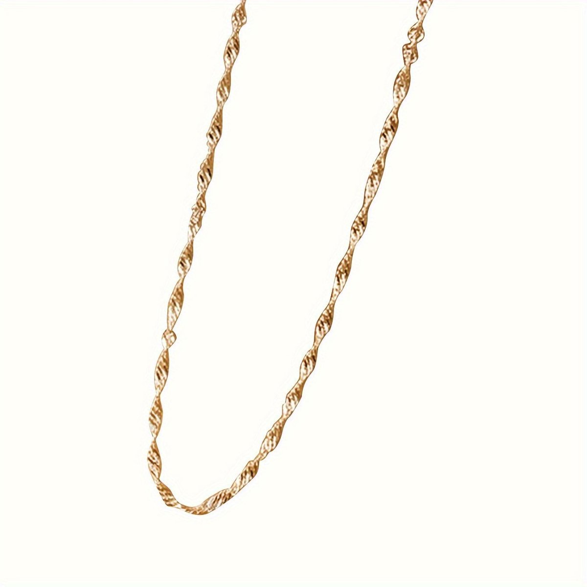 Cat Shop Boys - 1pc Water Ripple Chain Necklace, Elegant & Simple Style Versatile Neck Chain Jewelry Daily Wear Accessories