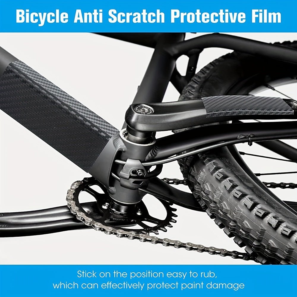 Cat Shop Boys - 1pc Waterproof Carbon Fiber Bike Frame Protection Tape - Scratch - Resistant, DIY Black PVC Sticker, 118.11inch/196.85inch Length for Enhanced Bicycle Safety and Durability, Scratchresistant Tape|Glossy Finish Tape|PVC Bike Tap