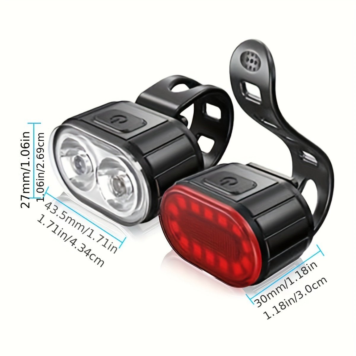 Cat Shop Boys - 1pc/2pcs Mountain Bike Headlight And Taillight, LED USB Rechargeable, Handlebar Mount, High Brightness For Night Riding