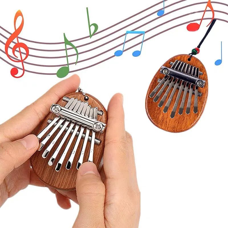 Cat Shop Boys - 1Pcs Wood Mini Thumb Piano Musical Toys 8 Tones Portable Beginner Finger Piano