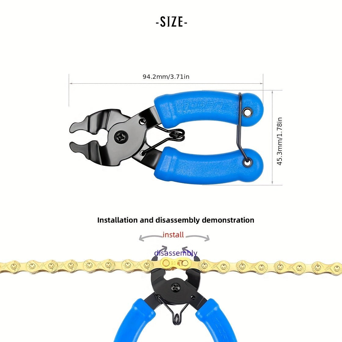 Cat Shop Boys - 2 Sets Of Mountain Road Bicycle Chain Magic Buckle, Missing Chain For 6S/7S/8S/9/10/11/12 Speed, Quick Release For Single Speed Chain, Bicycle Chain Installation And Removal Pliers Tool