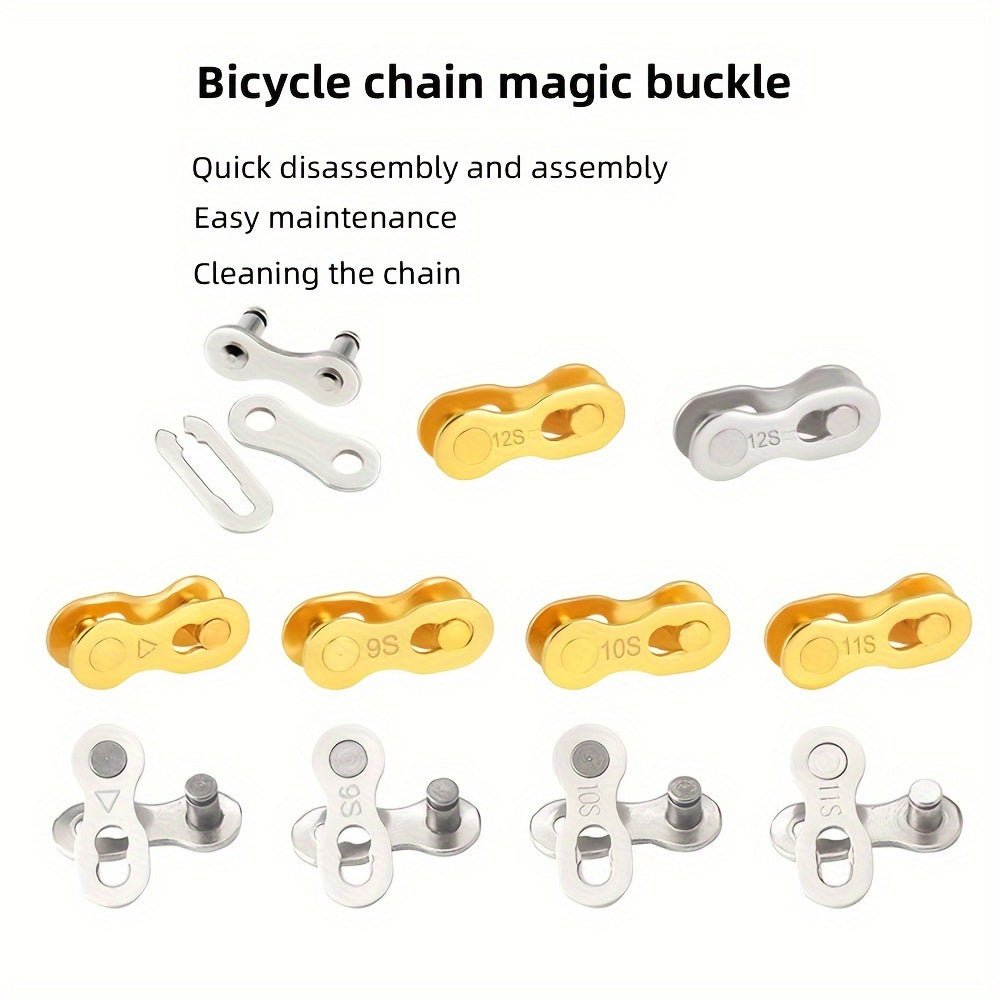 Cat Shop Boys - 2 Sets Of Mountain Road Bicycle Chain Magic Buckle, Missing Chain For 6S/7S/8S/9/10/11/12 Speed, Quick Release For Single Speed Chain, Bicycle Chain Installation And Removal Pliers Tool