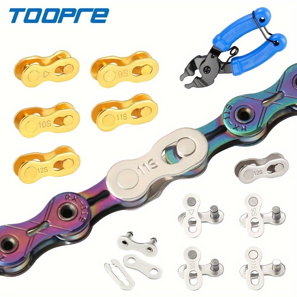 Cat Shop Boys - 2 Sets Of Mountain Road Bicycle Chain Magic Buckle, Missing Chain For 6S/7S/8S/9/10/11/12 Speed, Quick Release For Single Speed Chain, Bicycle Chain Installation And Removal Pliers Tool