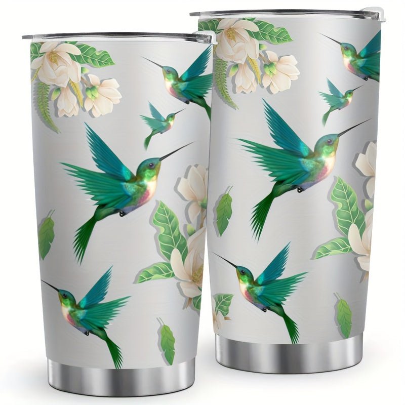 Cat Shop Boys - 20 oz Stainless Steel Reusable Insulated Tumbler with Hummingbird Design, BPA - Free Lid, Hand Wash Only, Multipurpose Coffee Mug, Gift for Friends and Family - 1PC