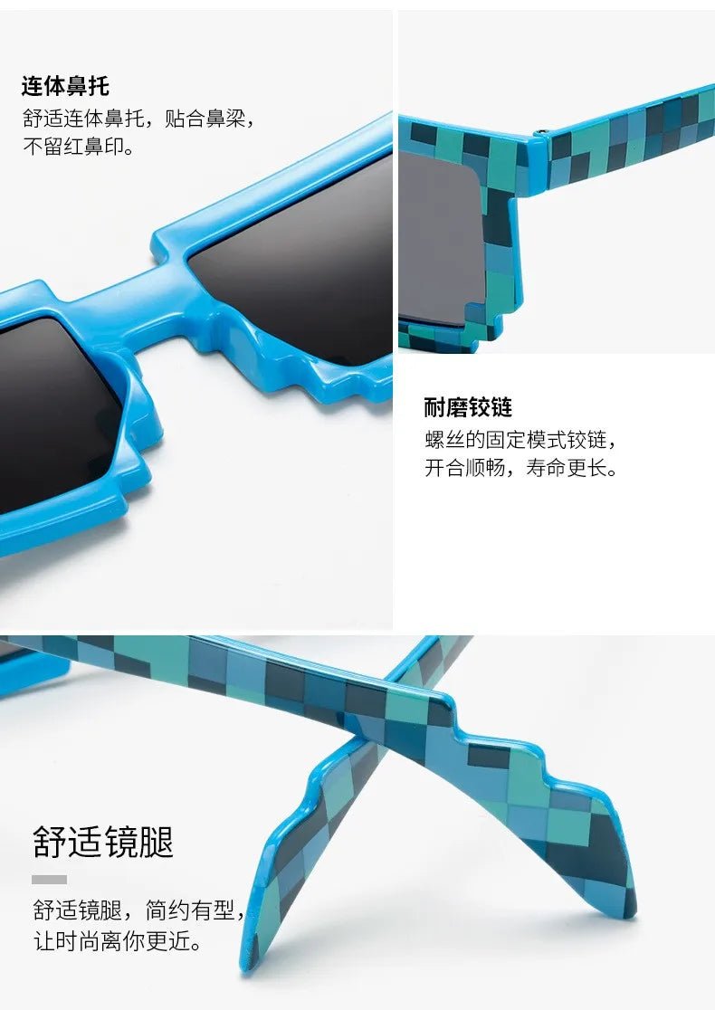 Cat Shop Boys - 2021 New fashion Sun Glasses Hot Sale Sunglasses Creeper Glasses Novelty Mosaic Funny Goggles Boys Girls Pixel Eyewear