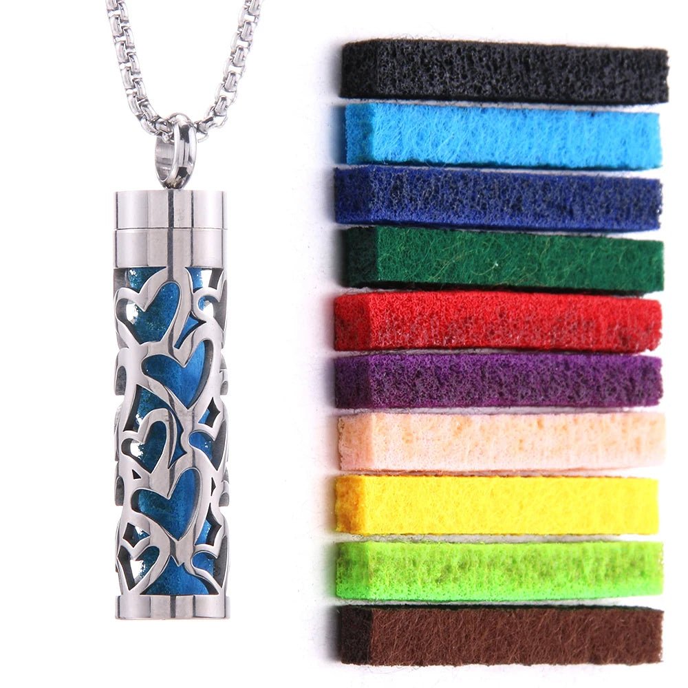 Cat Shop Boys - 2023 New Aromatherapy Jewelry Necklaces Essential Oil Diffuser Necklace Stainless Steel Open Locket Aroma Scent Perfume Necklace