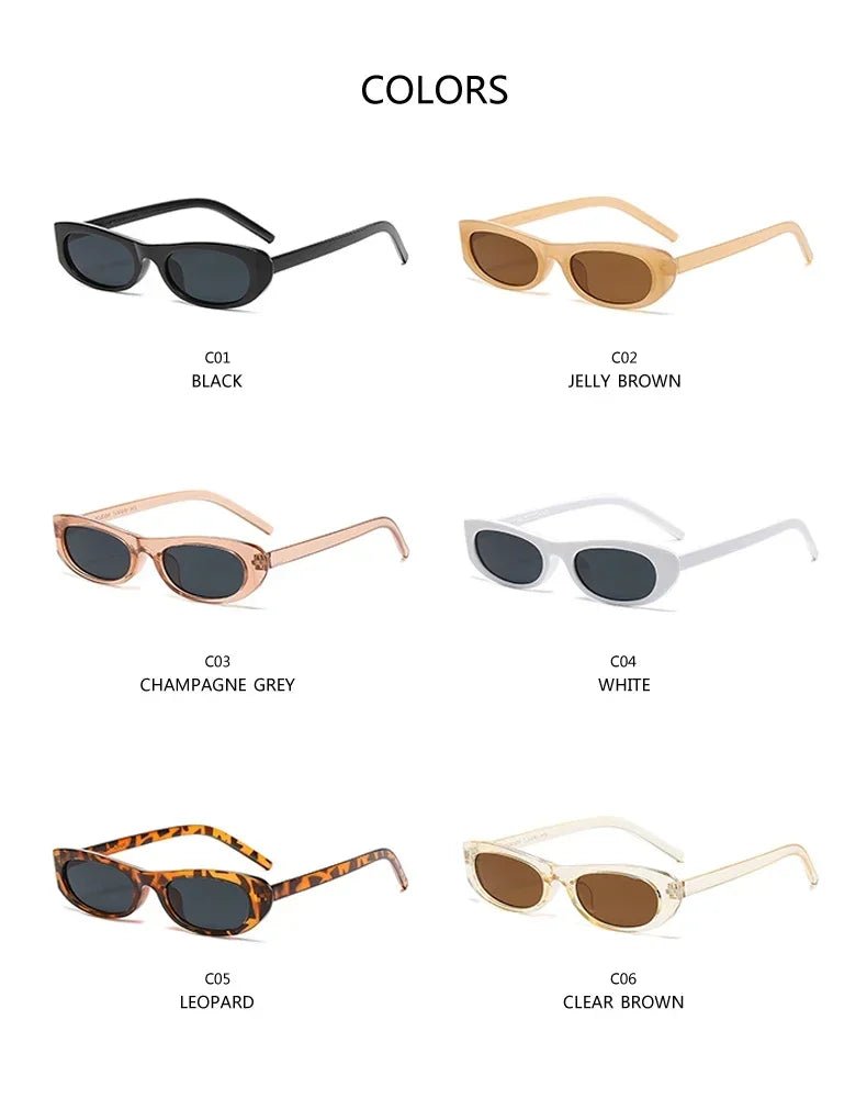 Cat Shop Boys - 2024 New Retro Oval Frame Sunglasses Personalized Small Frame Trend Versatile Street Shooting Sun Glasses Female