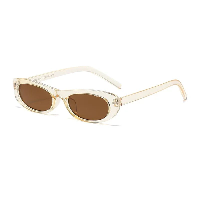 Cat Shop Boys - 2024 New Retro Oval Frame Sunglasses Personalized Small Frame Trend Versatile Street Shooting Sun Glasses Female