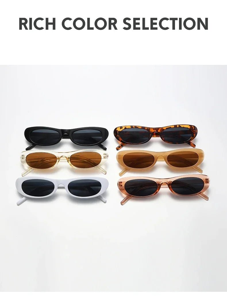 Cat Shop Boys - 2024 New Retro Oval Frame Sunglasses Personalized Small Frame Trend Versatile Street Shooting Sun Glasses Female