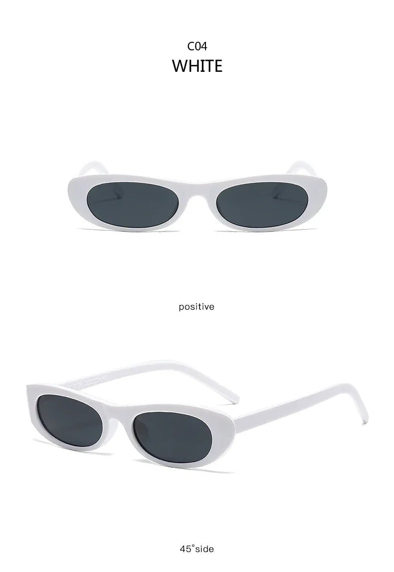 Cat Shop Boys - 2024 New Retro Oval Frame Sunglasses Personalized Small Frame Trend Versatile Street Shooting Sun Glasses Female