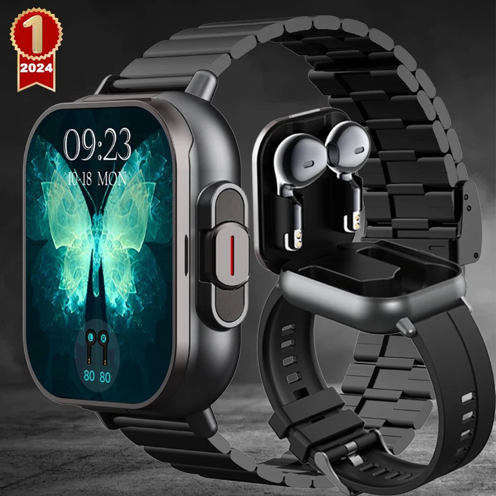 Cat Shop Boys - 2024 New TWS 2 - in - 1 With Headset Smart Watch Bluetooth Call Men Watch GPS Track SmartWatch Heart Rate Monitor Play Music Watch