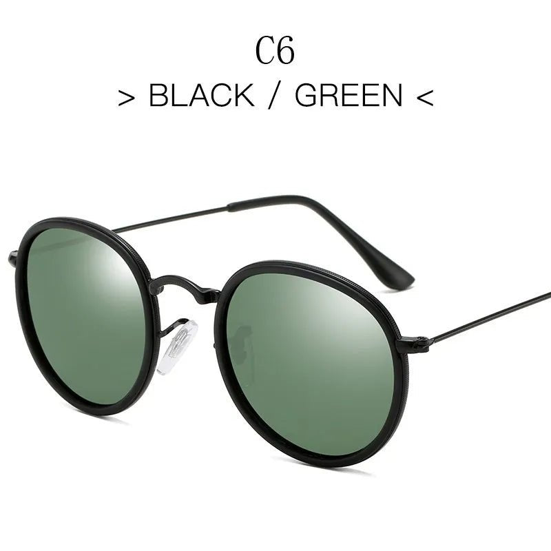 Cat Shop Boys - 2024 Round Polarization Sunglasses Men Polarization Sun Glasses Women Metal Frame Black Lens Eyewear Driving Goggles UV400