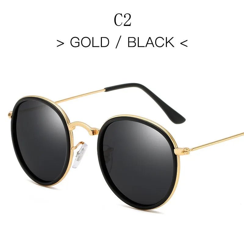 Cat Shop Boys - 2024 Round Polarization Sunglasses Men Polarization Sun Glasses Women Metal Frame Black Lens Eyewear Driving Goggles UV400