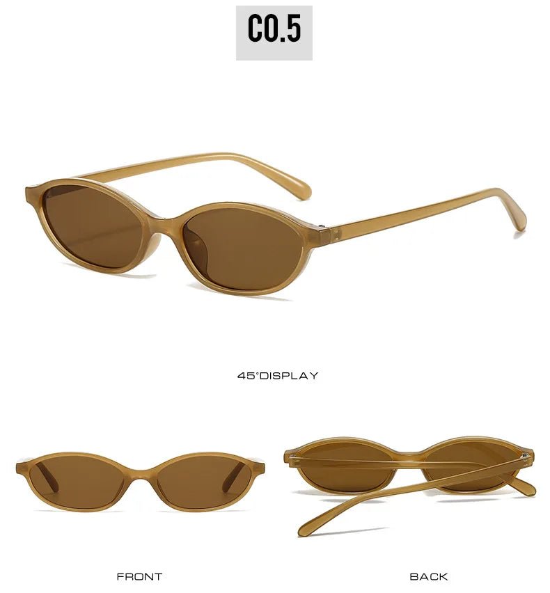 Cat Shop Boys - 2024 Women's Leopard Brown Sunglasses Fashion Brand Small Frame Sun Glasses Ladies Retro Oval Eyewear Shade Oculus De Sol