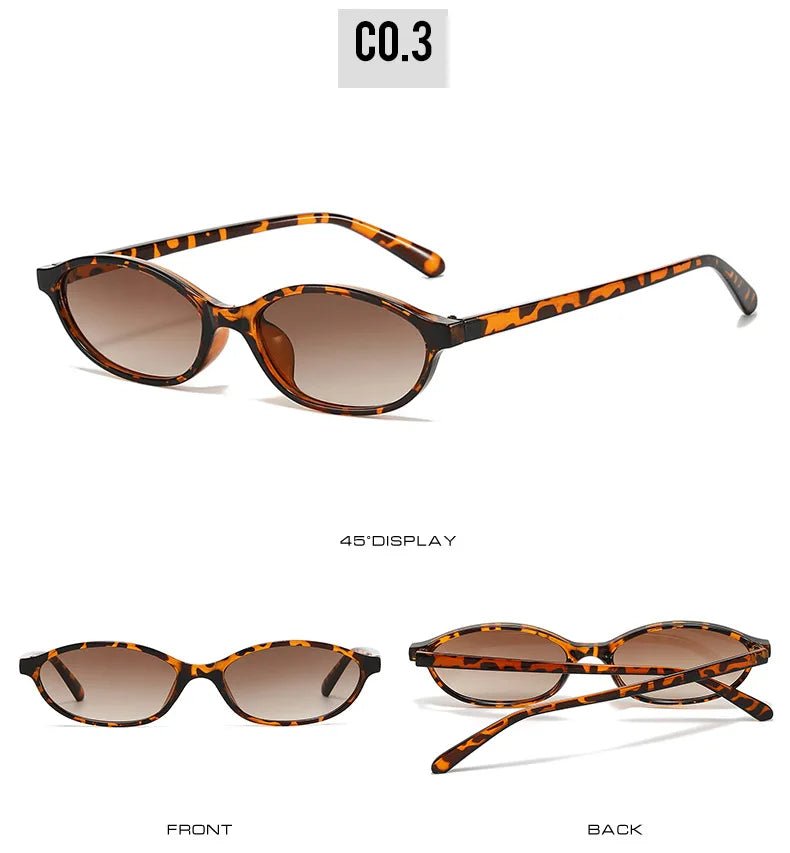 Cat Shop Boys - 2024 Women's Leopard Brown Sunglasses Fashion Brand Small Frame Sun Glasses Ladies Retro Oval Eyewear Shade Oculus De Sol