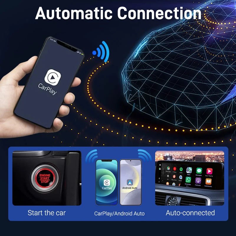 Cat Shop Boys - 2025 New Wired to Wireless CarPlay 2 in1 Mini Adapter Android Auto Smart Box Plug and Play Auto Connection OTA Update Universal