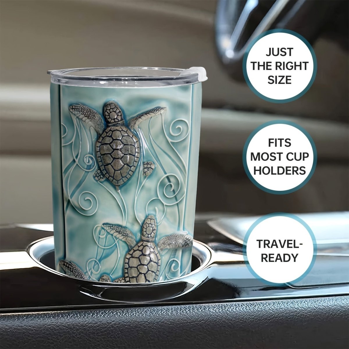 Cat Shop Boys - 20oz Large Insulated Turtle Mug with Lid - Perfect Gift for Turtle Enthusiasts and Women