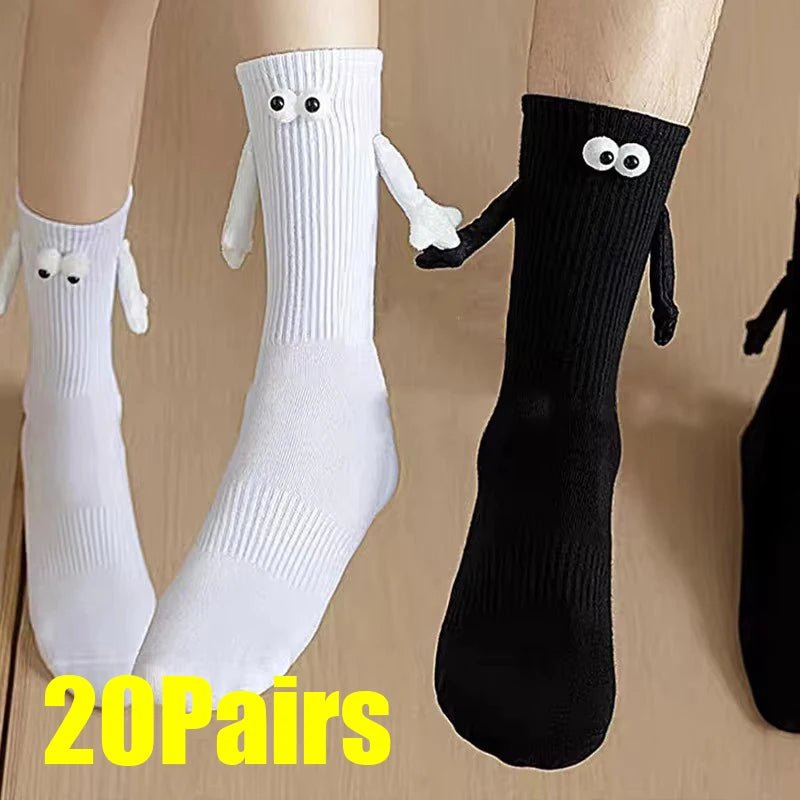 Cat Shop Boys - 20Pairs Quirky Hand - holding Socks Couple's Magnetic Pulling Hand Cute Holding Feet Socks Cotton Self - labeling Sucker Punch Socks