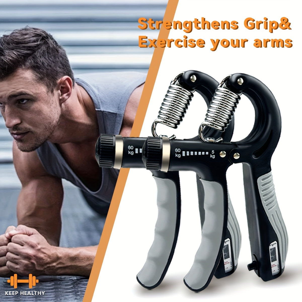 1/ 2Pcs Grip Strengthener -Adjustable Hand Exerciser - Hand Grips Strengthener Trainer For Muscle Building, HandTherapy And Recovery - Relieve Pain For Arthritis