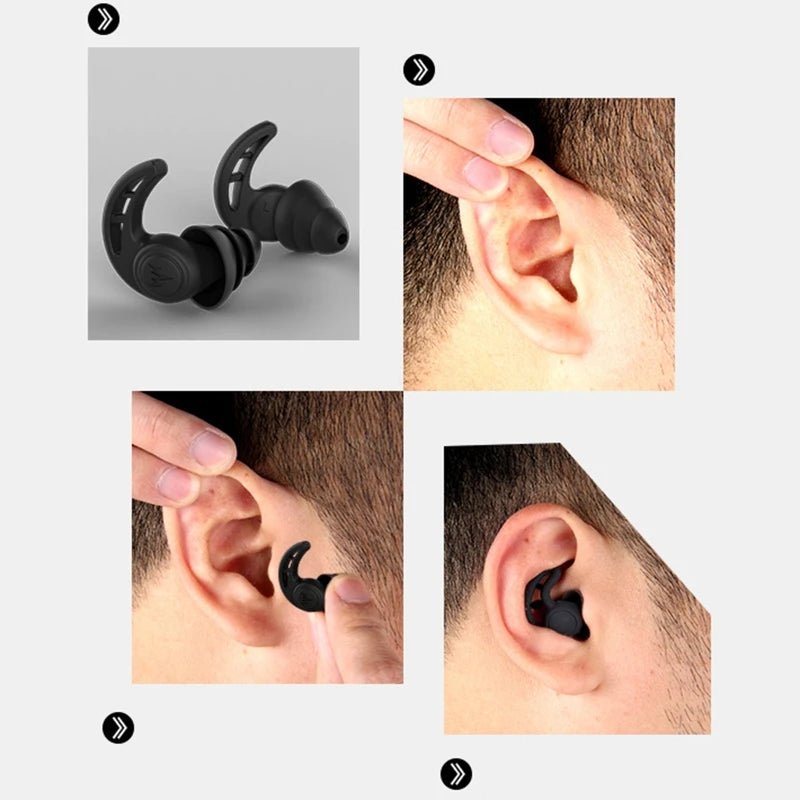 Cat Shop Boys - 2Pcs 3 Layer Soft Silicone Ear Plugs Tapered Sleep Noise Reduction Earplugs Sound Insulation Ear Protector