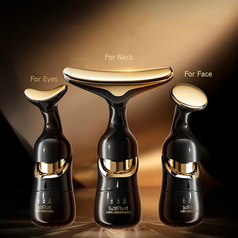 Cat Shop Boys - 3 In 1 Face Massager Neck Facial Eye Massage V - line Face Lifting Massager Anti Aging Wrinkle Removal Skin Beauty Device For Home